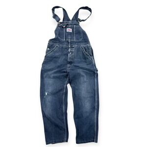 Ikeda Classic Bib Overalls Women's Medium Blue Denim Dark Wash Relaxed Fit